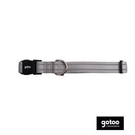 Gotoo Collar de nylon reflectante gris para perros