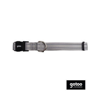 Gotoo Collar de nylon reflectante gris para perros