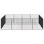vidaXL Corralito para perros con 20 paneles acero galvanizado negro, , large indicador imagen numero 12