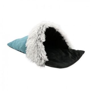 Tyrol cama en forma de calcetín de pelo largo celeste para gatos