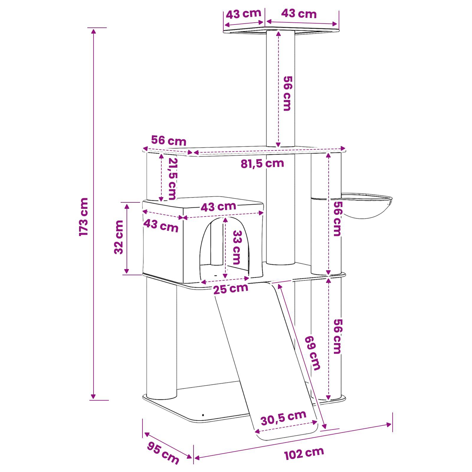 vidaXL &Aacute;rbol para gatos con postes de sisal Muebles Gatos &Aacute;rbol Interior, , large Imagen numero 4