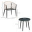 Outsunny Conjunto de Muebles de Jardín 3 Piezas Juego de Muebles de Terraza Incluye Mesa con Encimera de Vidrio Templado y 2 Sillones con Cojines Reposabrazos de Cuerda Polipropileno Gris, , large indicador imagen numero 3