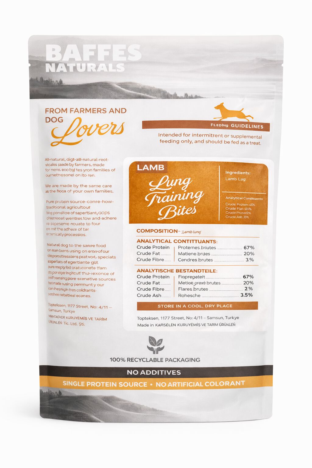 BAFFS Naturals Pulm&oacute;n de Cordero - Snacks Naturales de Entrenamiento para Perros, , large Imagen numero 4