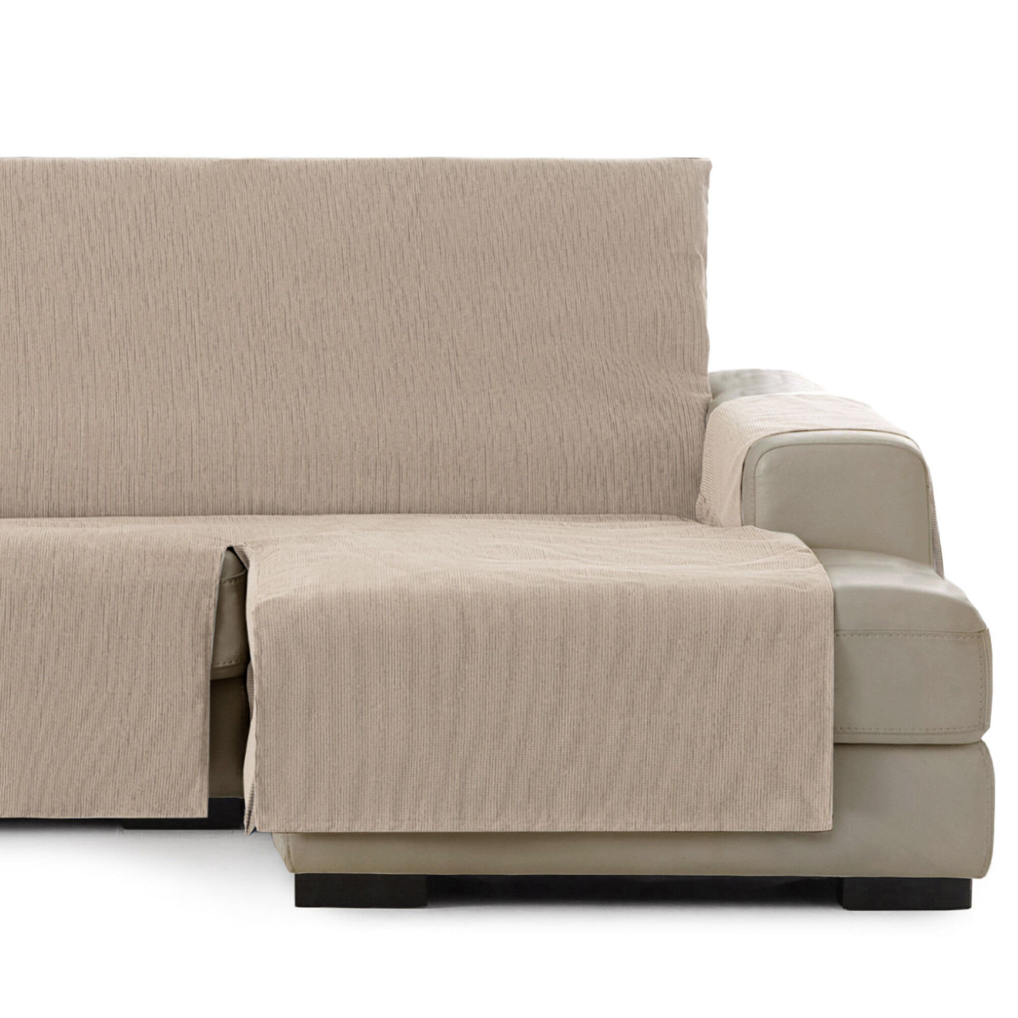 Vipalia Protector Funda Chaise Longue Lisa. Cubresofa Chenilla. Dise&ntilde;o Elite. Color Beige. Chaise Largo Derecha, , large Imagen numero 1