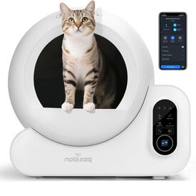 Nobleza - Arenero Autolimpiable para Gatos 70L con Triple Eliminación de Olores, Control por App y Sensores Avanzados, Diseño Antifugas y Protección de Seguridad para Múltiples Gatos