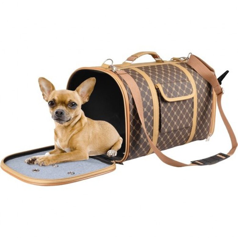 Transportín con forma de bolso para mascotas color Marrón, , large image number null