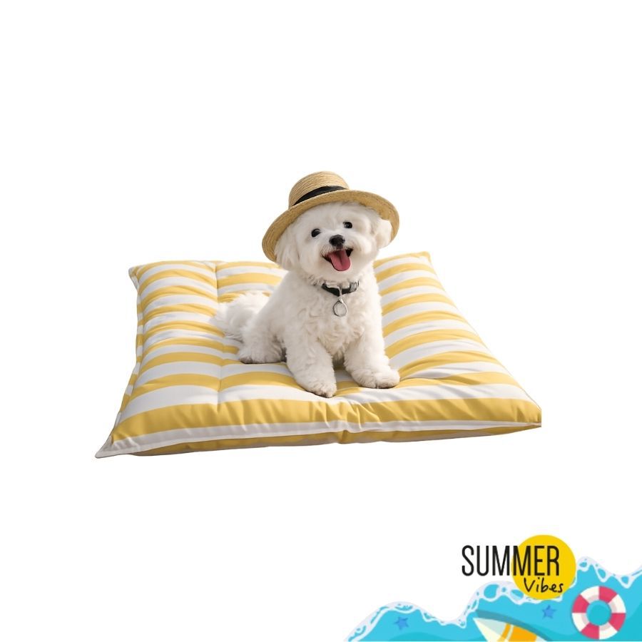 Summer Vibes Cama Rectangular Refrescante Amarilla para perros, , large Imagen numero 7