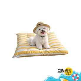 Summer Vibes Cama Rectangular Refrescante Amarilla para perros