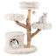 COSTWAY &Aacute;rbol para Gatos Moderno de Madera Maciza, 102 cm Torre Gatos Rascador Acolchado con Felpa Extra Suave, Rascador para Gatito, 3 Plataformas, Poste de Yute, Nido, Bola Colgante, Blanco, , large indicador imagen numero 1