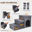 Nobleza Escalera para Perros Peque&ntilde;os y Gatos de 3 Pelda&ntilde;os &ndash; Rampa Plegable y Desmontable con Almacenaje y Cueva de Descanso, Escalones Antideslizantes Soporta hasta 50 kg, 77 &times; 36 &times; 44 cm, Gris, , large indicador imagen numero 5