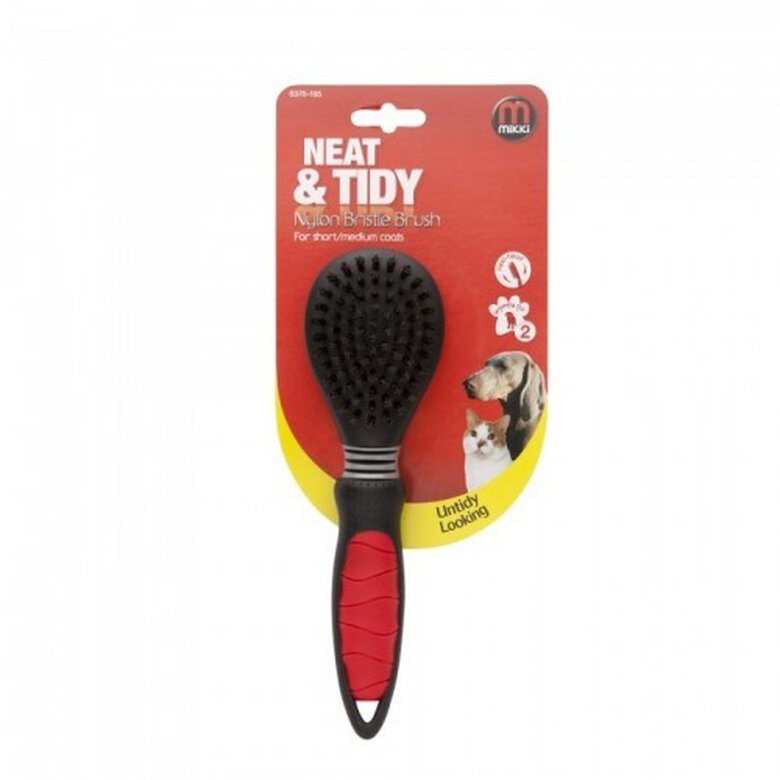Cepillo Easy Grooming con púas de nylon para perros color Rojo/Negro, , large image number null