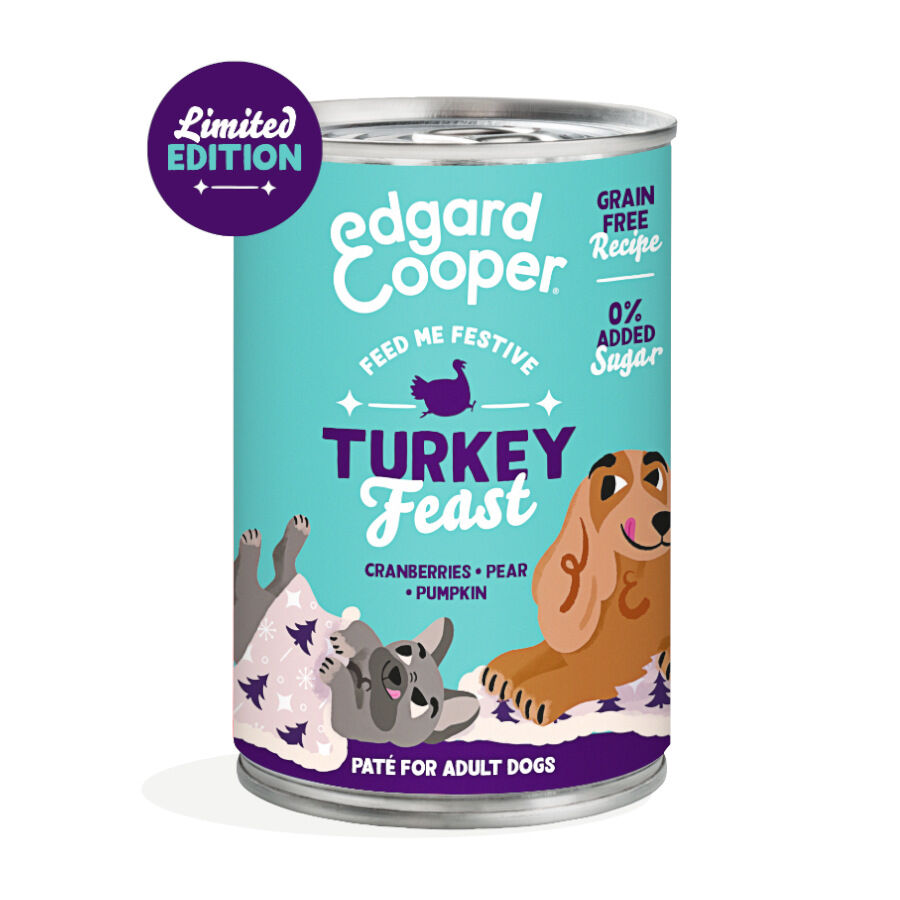 400 g Edgard & Cooper Festive Pavo en Pat&eacute; lata para perros, , large Imagen numero 2