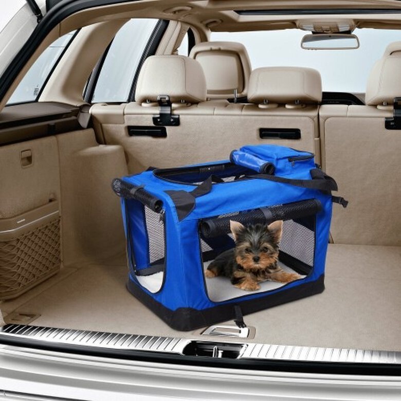Bolsa de transporte PawHut para mascotas color Azul y Negro, , large image number null