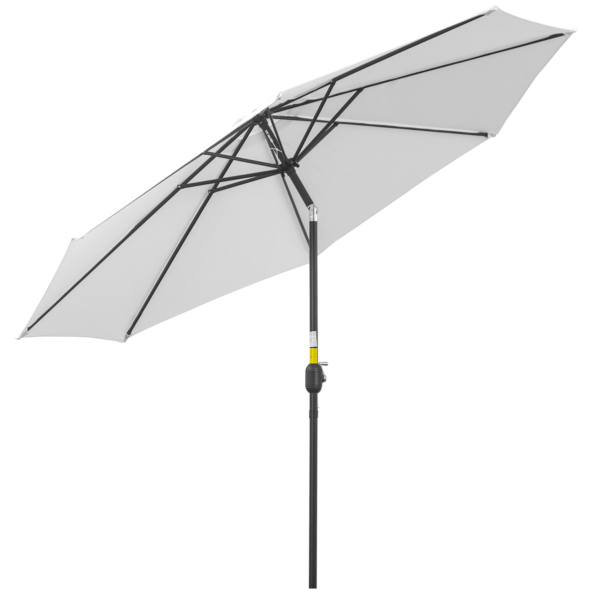 Outsunny Sombrilla de Jard&iacute;n &Oslash;292x250 cm con Manivela Parasol Exterior con Mecanismo de Inclinaci&oacute;n y Poste Desmontable de Metal para Terraza Piscina Patio Blanco, , large Imagen numero 1