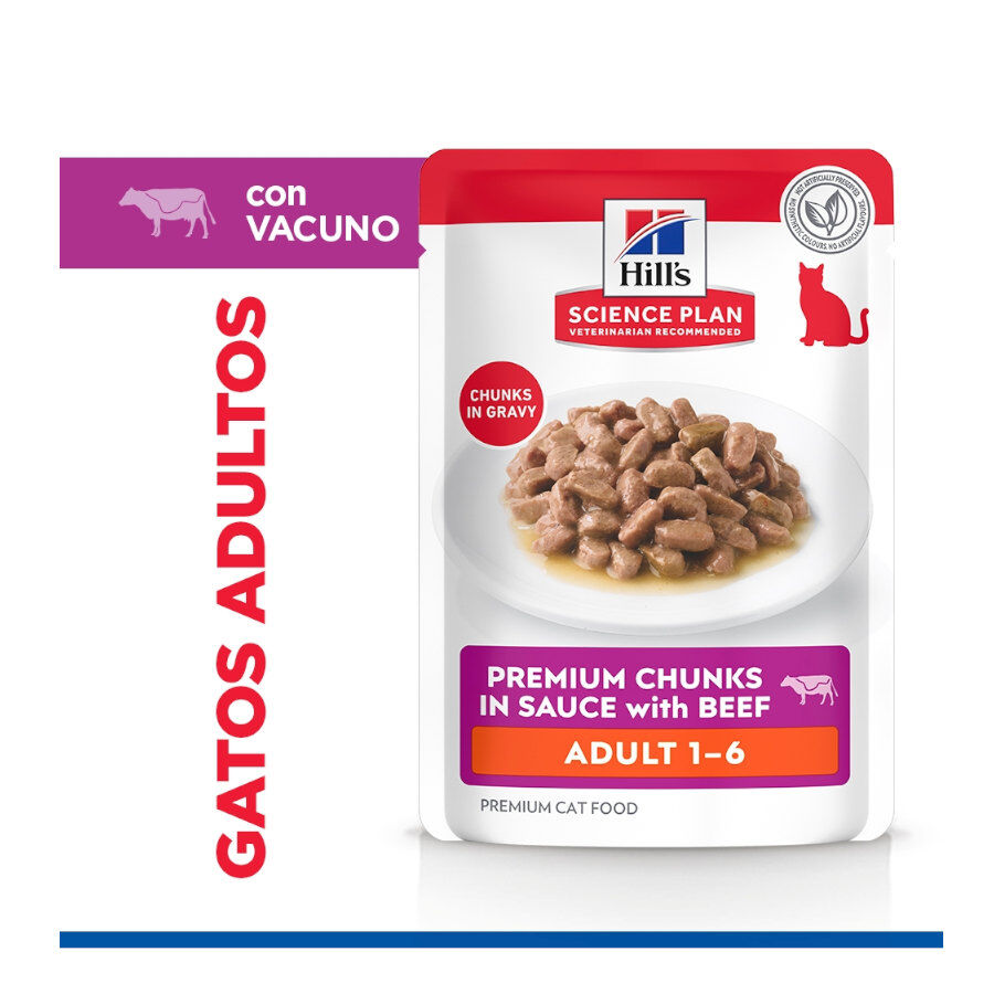 85 g Hill's Science Plan Adult Ternera Sobre en Salsa para gatos, , large Imagen numero 3