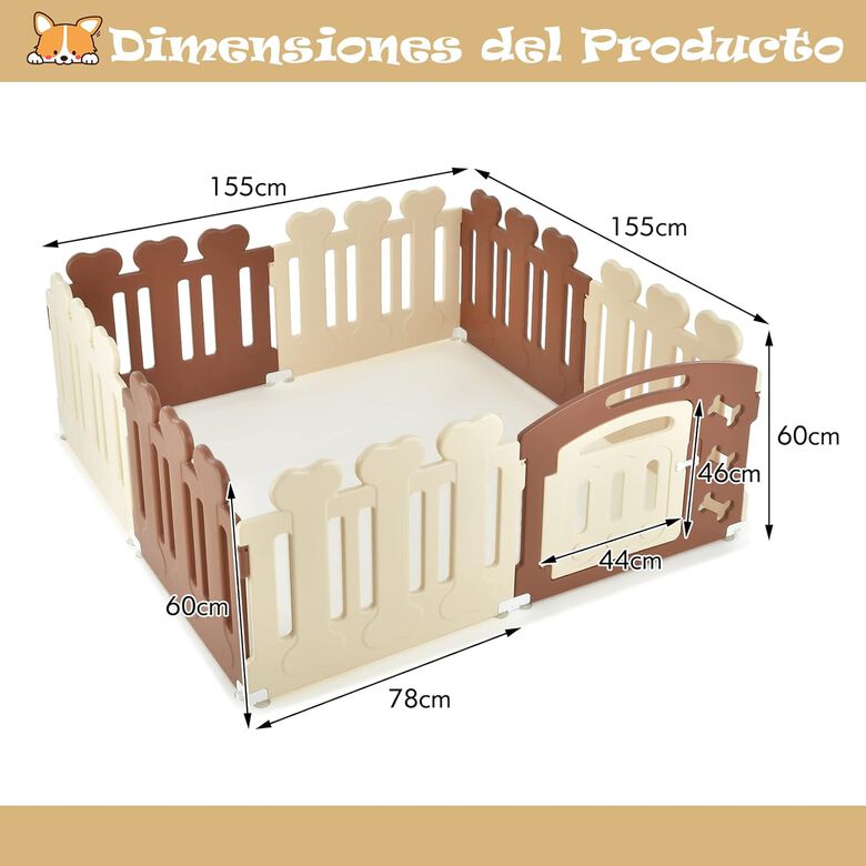 COSTWAY Parque de Juegos de 8 Paneles para Mascotas thumbnail