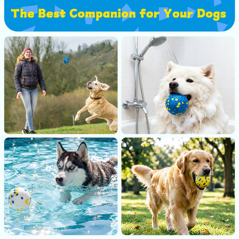 Nobleza Pelota Perro Indestructible Pack de 3 &ndash; Juguete Interactivo de Goma E-TPU Flotante y Ultrarresistente para Perros Peque&ntilde;os, Medianos y Grandes, Pelotas Limpiadientes &Oslash; 7,6 cm, , large Imagen numero 5