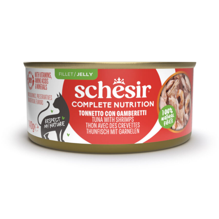 140 Schesir Mini Meal At&uacute;n con Gambas Gelatina para gatos, , large Imagen numero 1
