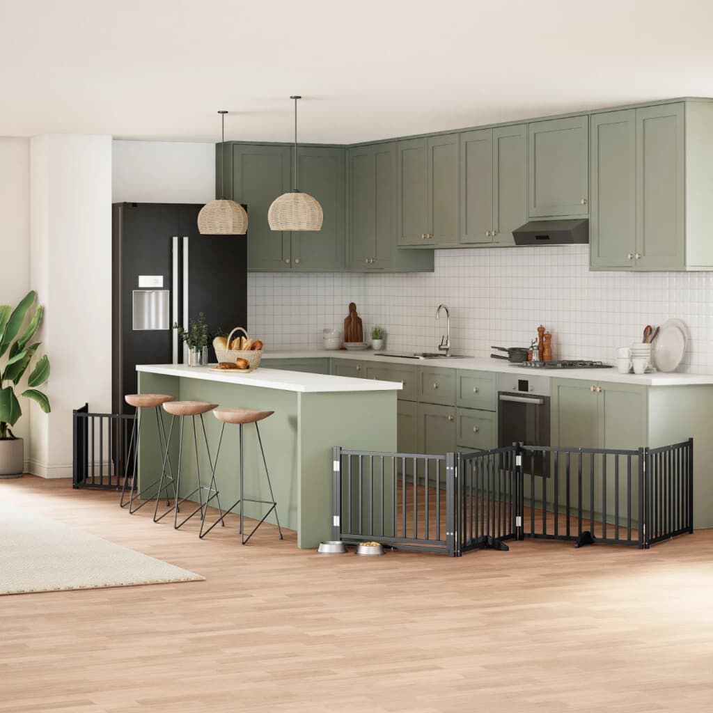 vidaXL Puerta para Perros Plegable Paneles Puerta de Seguridad Madera de &Aacute;lamo, , large Imagen numero 7