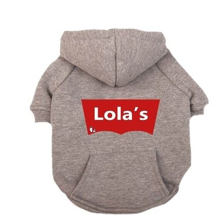 Sudadera con capucha Levis para perros color Gris, , large image number null
