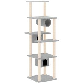 VidaXL Árbol Rascador grande con cueva gris claro para gatos