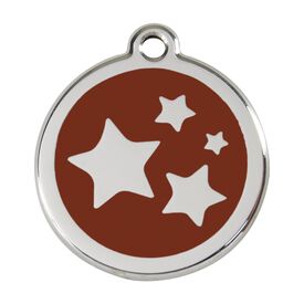Red dingo Placa identificativa Acero Inoxidable Esmalte Estrella Marron para perros
