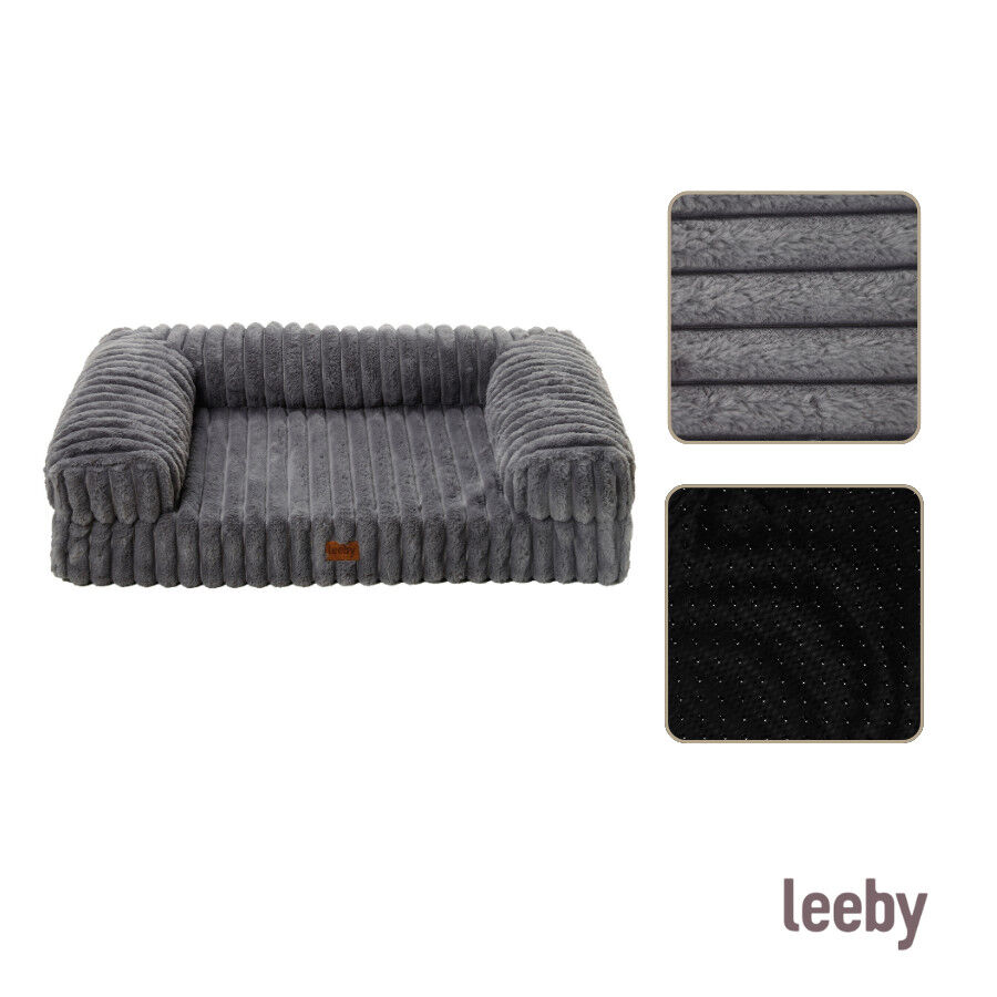 Leeby Sof&aacute; Corduroy Gris para perros, , large Imagen numero 6