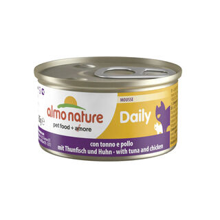  Almo Nature Daily Mousse de Atún y pollo lata para gatos 