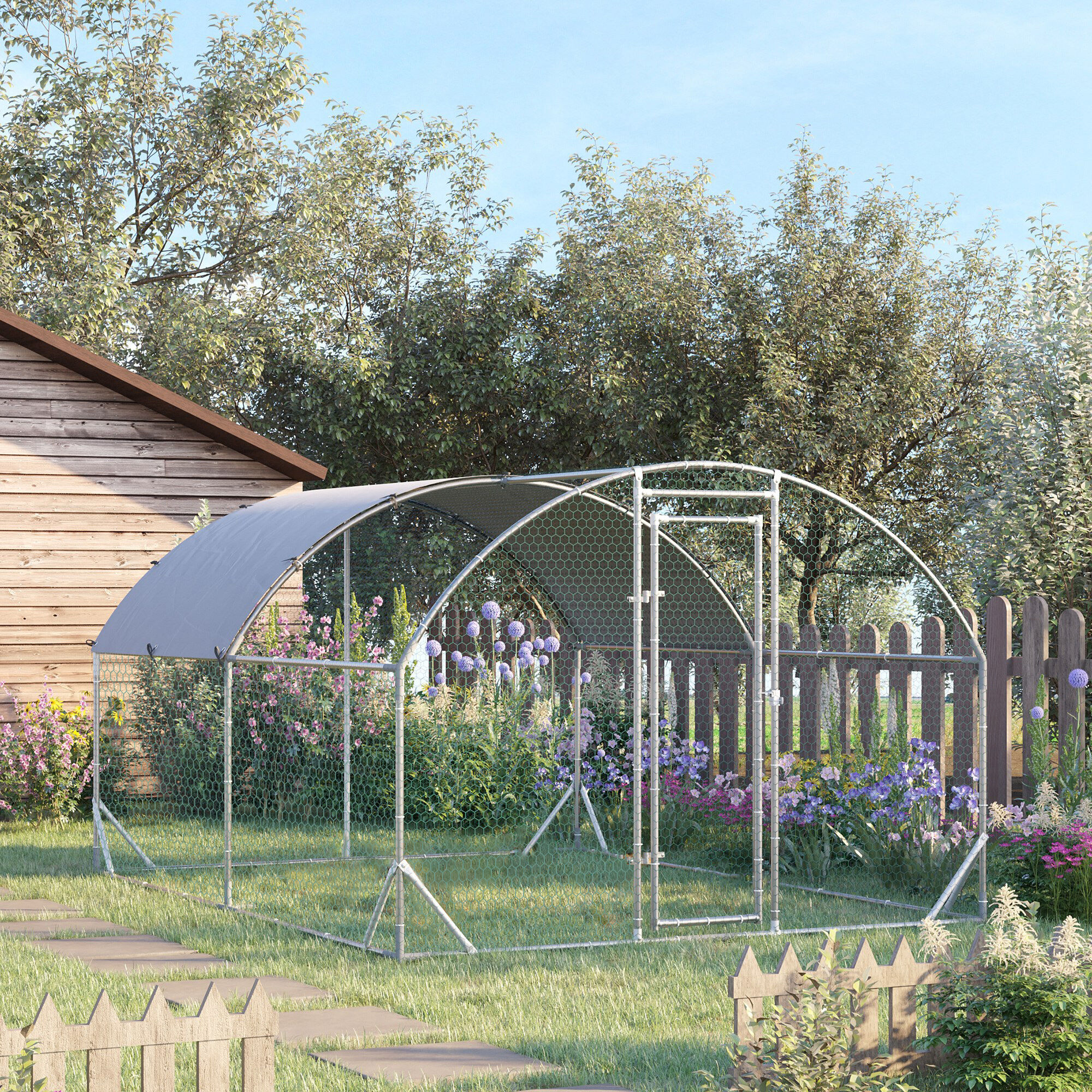 PawHut Gallinero para Exterior Grande para 6-12 Gallinas, , large Imagen numero 3