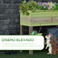 Outsunny Huerto Urbano Elevado con Estante 90x40x81 cm Mesa Jardinera de Cultivo de Madera con Tela no Tejida para Cultivos Plantas Flores Jardín Natural, , large indicador imagen numero 4