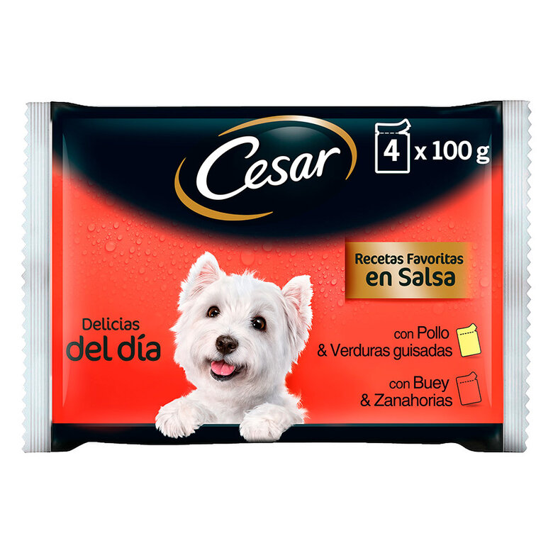 Cesar Carnes Mixtas Salsa en Bolsita para Perros - Multipack, , large image number null