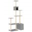 vidaXL Rascador para gatos con postes de sisal gris claro 180 cm, , large indicador imagen numero 1