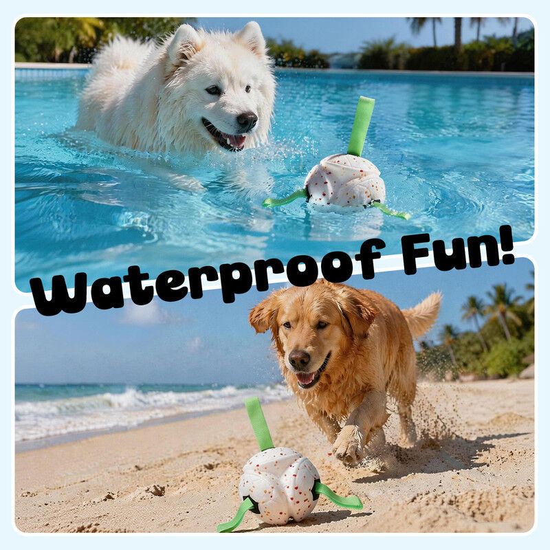 Nobleza Pelota Interactiva para Perros Medianos y Grandes (15 cm) - Juguete Resistente de Goma Flotante con Asas para Tirar y Morder, Pelota El&aacute;stica e Indestructible para Agua, Parque y Entrenamiento, , large Imagen numero 2