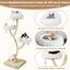 COSTWAY Árbol para Gatos Altura 178 cm, Torre para Gatos con Marco de Soporte de Metal, Tablero Rascadores de Sisal, 3 Plataformas, Bolas Colgantes, Juguete de Gatos de 4 Niveles (Beige), , large indicador imagen numero 3