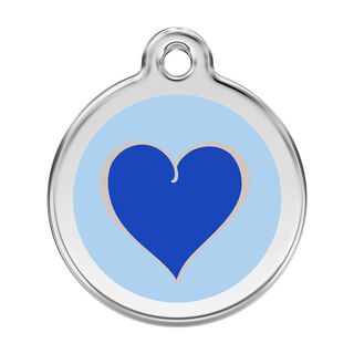 Red Dingo Placa identificativa Acero Inoxidable Esmalte Corazón Azul Azul para perros