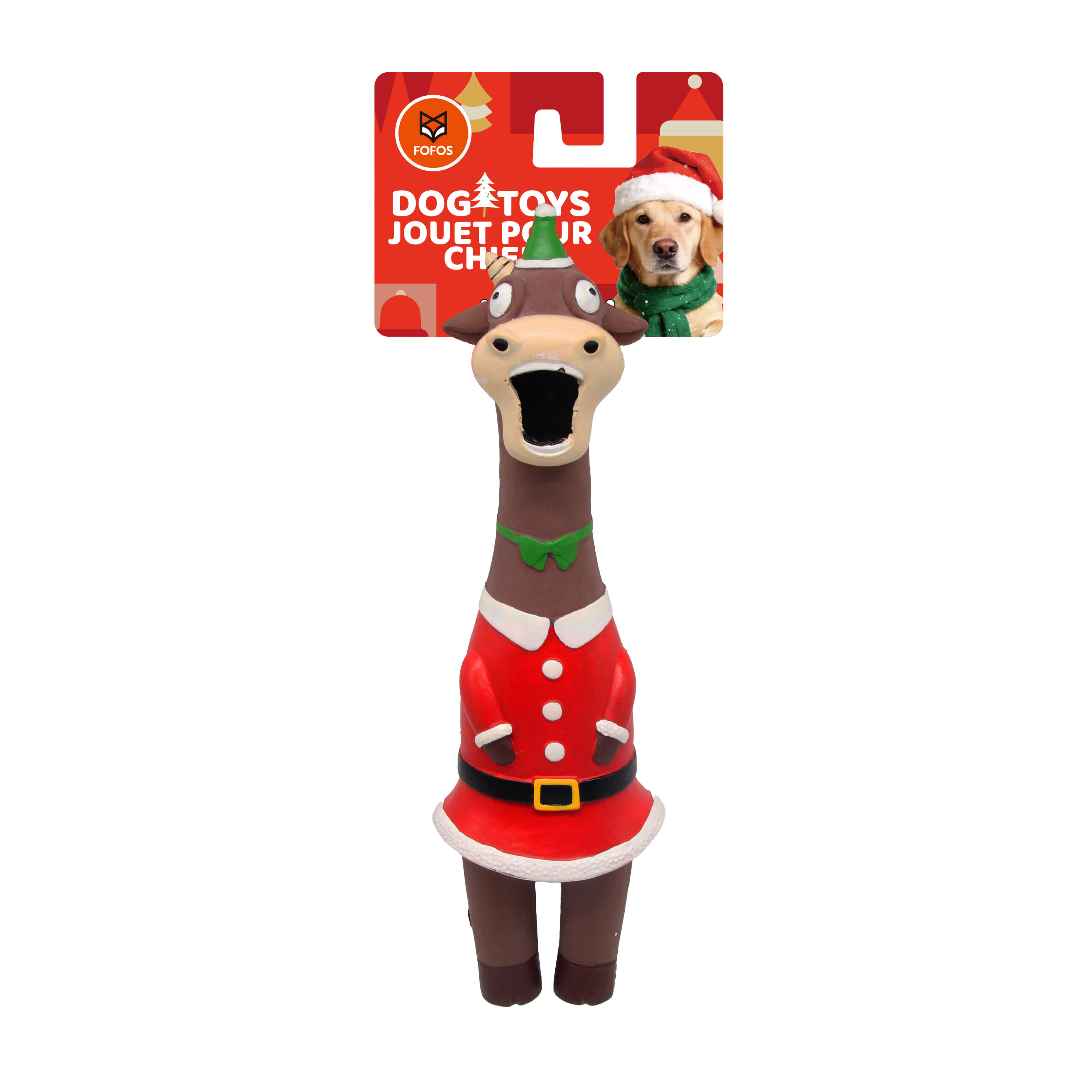 FOFOS | Juguete de L&aacute;tex con Forma de Vaca (Colecci&oacute;n de Navidad) &ndash; para Perros, , large Imagen numero 1