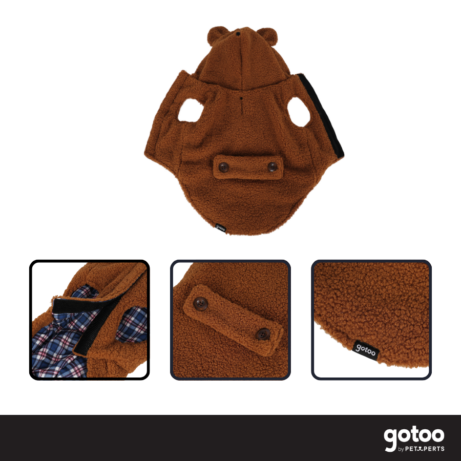 Gotoo Abrigo Teddy Marr&oacute;n para perros, , large Imagen numero 3