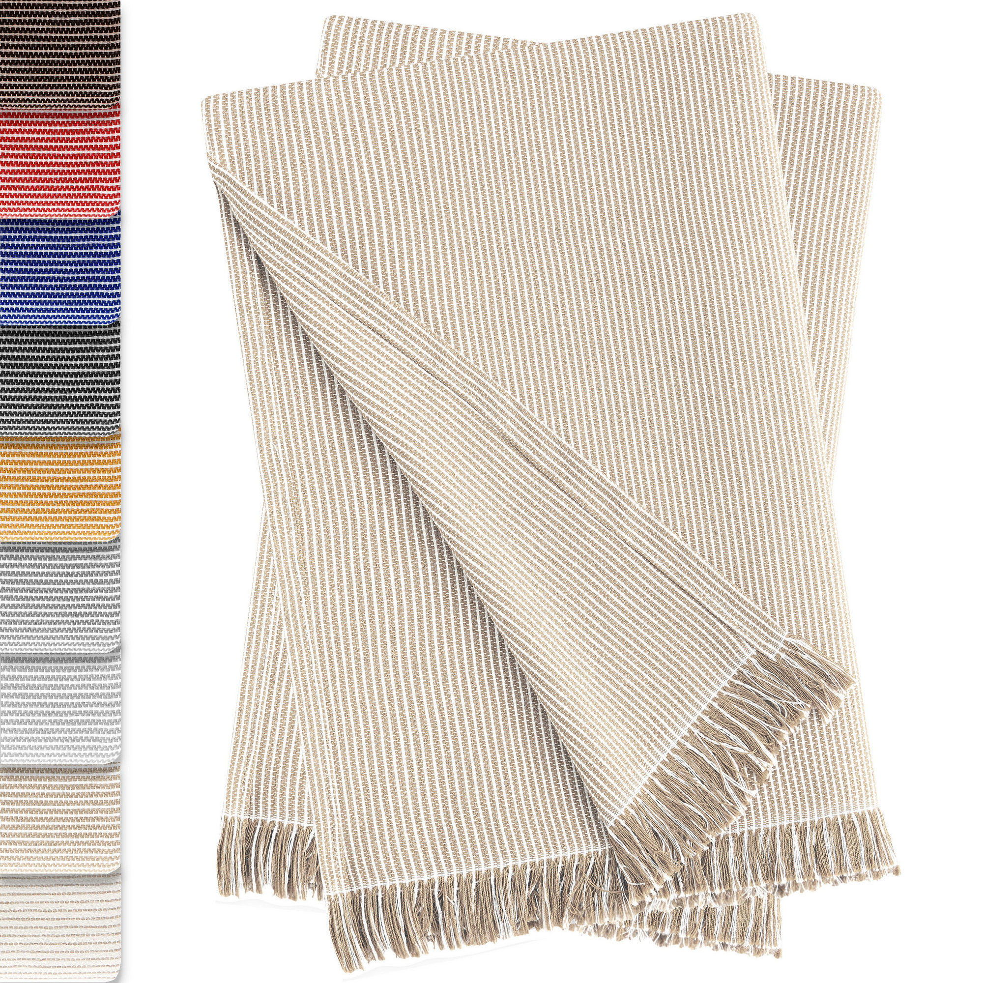 Pack de 2 Plaid Paul Colchas Multiusos 180 x 260 cm Beige, , large Imagen numero 1