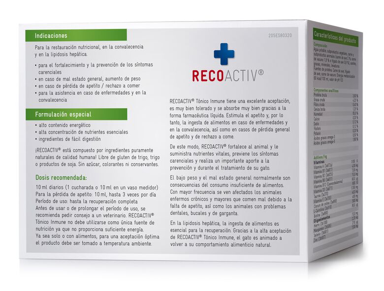 Recoactiv Tónico Inmune suplemento dietético para el refuerzo inmunológico para gatos thumbnail
