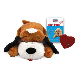 Snuggle Puppy Peluche Calentador Marrón y  Blanco de Adiestramiento para cachorros