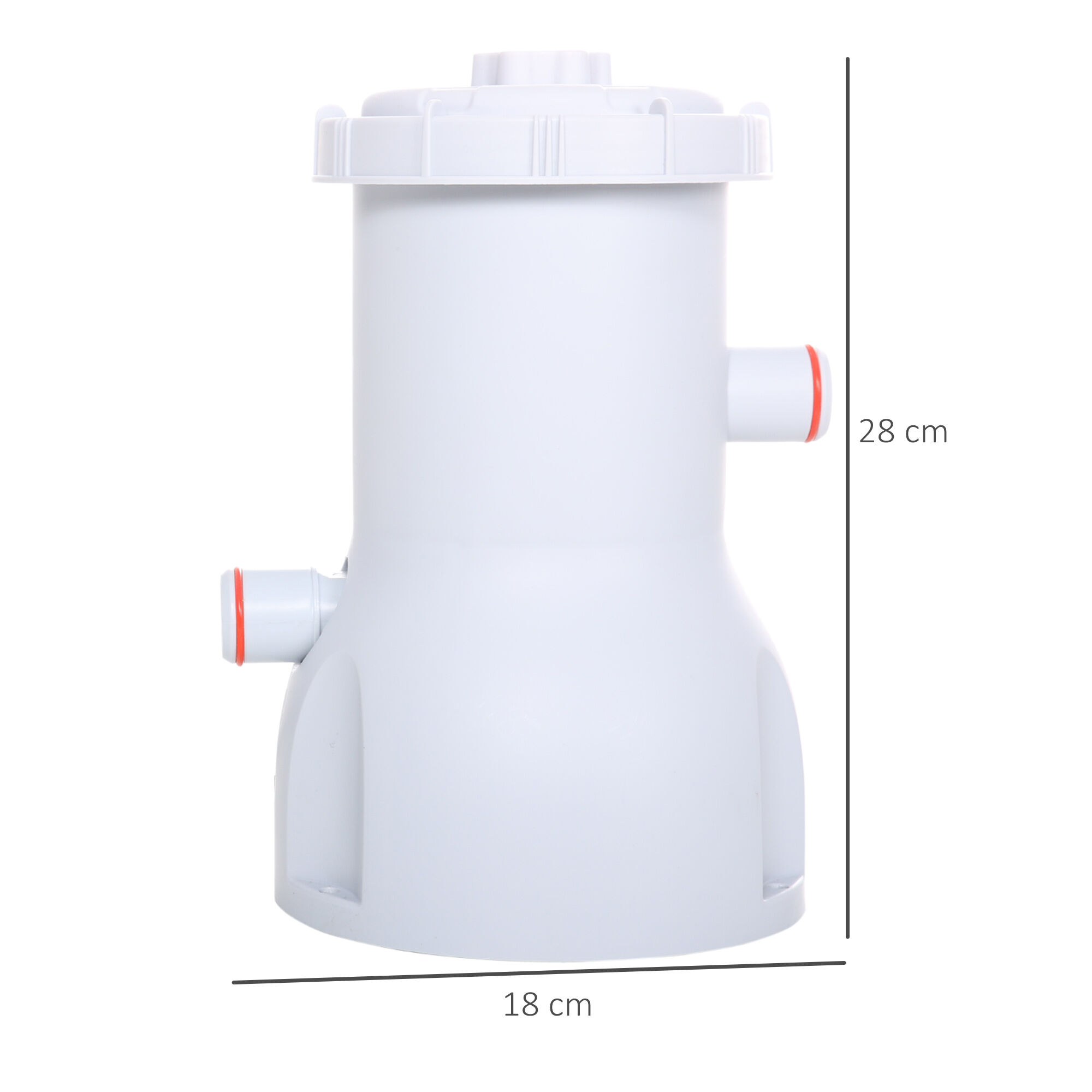 Outsunny Depuradora de Filtro 3028 L/h para Piscinas Desmontables hasta 15.000 L Bomba de Filtro con Mangueras de Conexi&oacute;n de 32 mm &Oslash;18x28 cm Blanco, , large Imagen numero 3