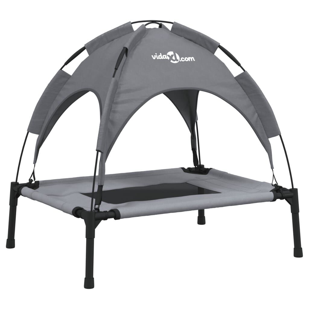 vidaXL Cama para perros con dosel antracita tela oxford y acero, , large Imagen numero 1
