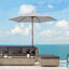Outsunny Sombrilla Parasol de Madera Ø250x230cm para Exterior con 6 Varillas Sistema de Cuerda con Fijación Desmontable Portátil Fácil de Guardar y Transportar Blanco, , large indicador imagen numero 2