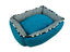 Cama Cuna Cuadrada Bicolor Reversible T2 55x45  Turquesa/Gris, , large indicador imagen numero 1