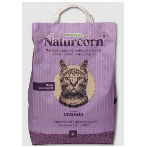 Wuapu naturcorn arena natural de maiz olor a lavanda para gatos thumbnail
