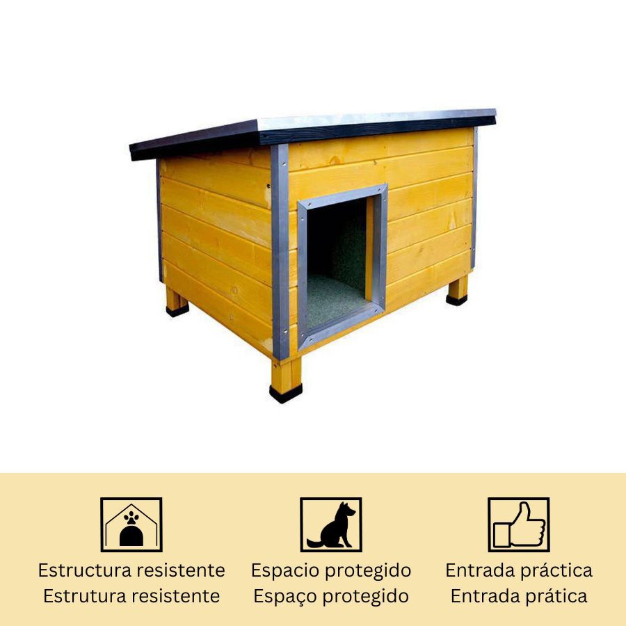 TK-Pet Nevada Caseta de Madera Amarilla para perros, , large Imagen numero 4
