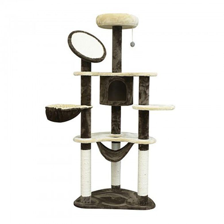 Pawhut árbol rascador de sisal crema y café para gatos thumbnail