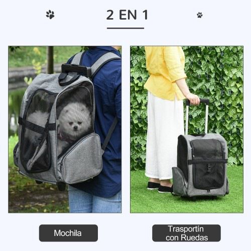 Mochila de viaje con ruedas para mascotas Tiendanimal