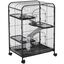 PawHut Jaula para Roedores con Ruedas 64x43,5x93 cm Jaula para Animales Pequeños con 2 Puertas 3 Plataformas Bandeja Extraíble Comedero y Bebedero para Conejos Cobayas Negro., , large indicador imagen numero 1