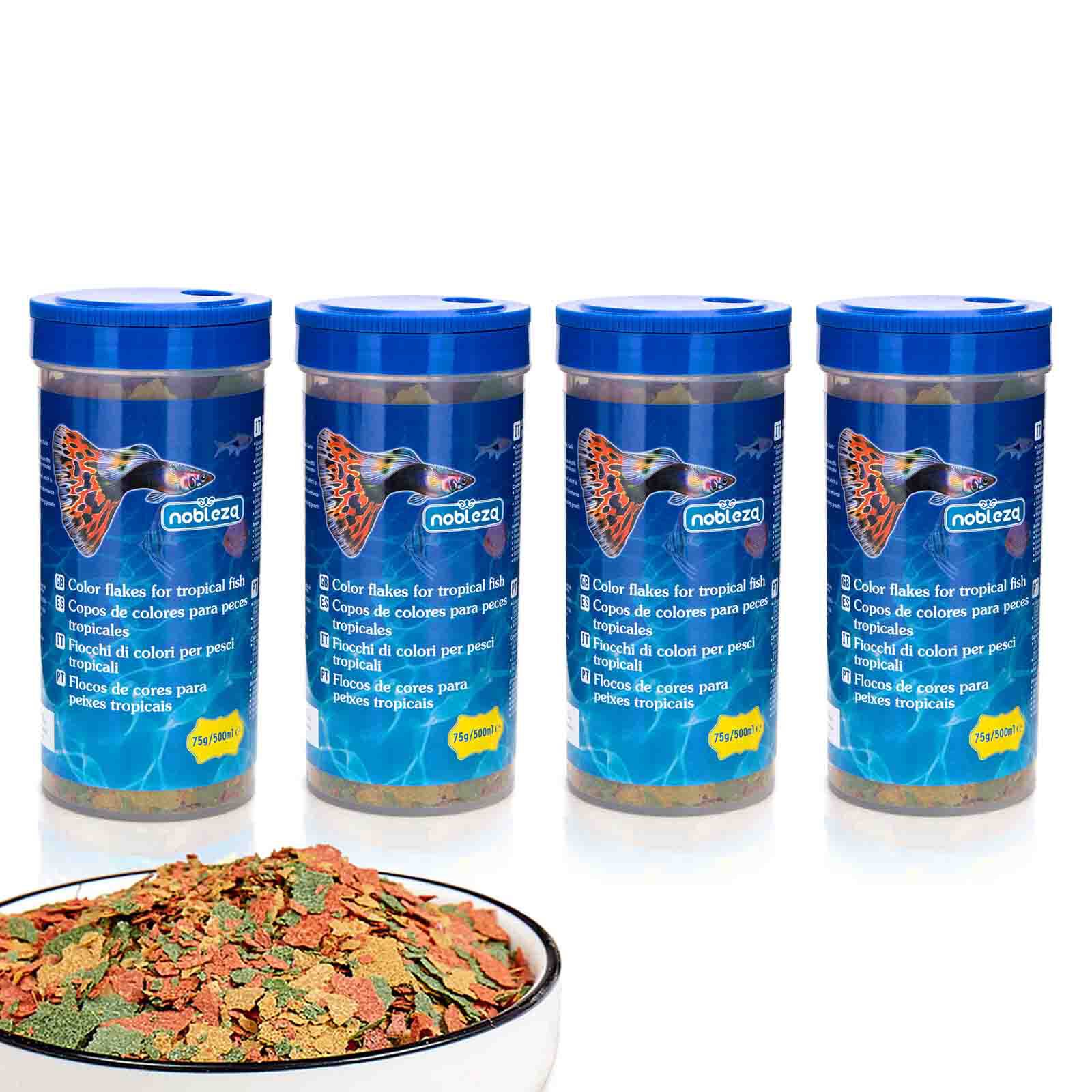Nobleza - Las hojuelas de pescado tropical son ricas en nutrientes y tienen f&oacute;rmulas efectivas que promueven el crecimiento, la salud, la longevidad y aumentan el tono de la piel 4*500ml, , large Imagen numero 1